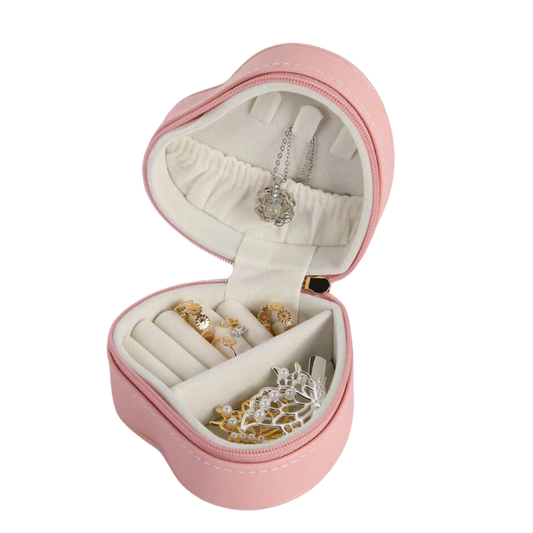 Boîte à bijoux coeur rose