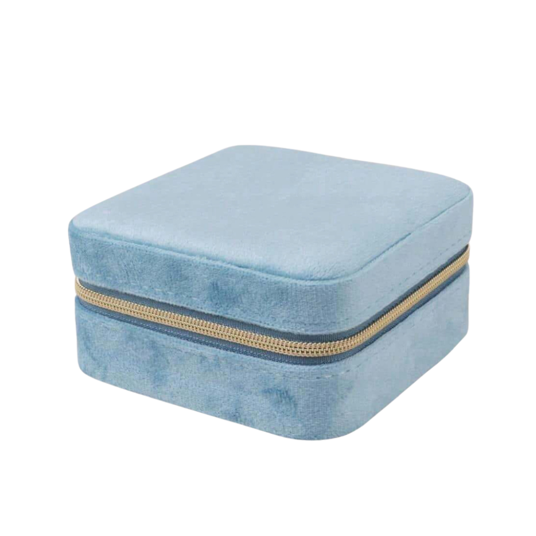 Boîte à bijoux velour bleue