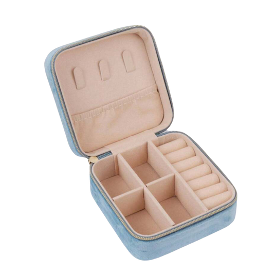 Boîte à bijoux velour bleue