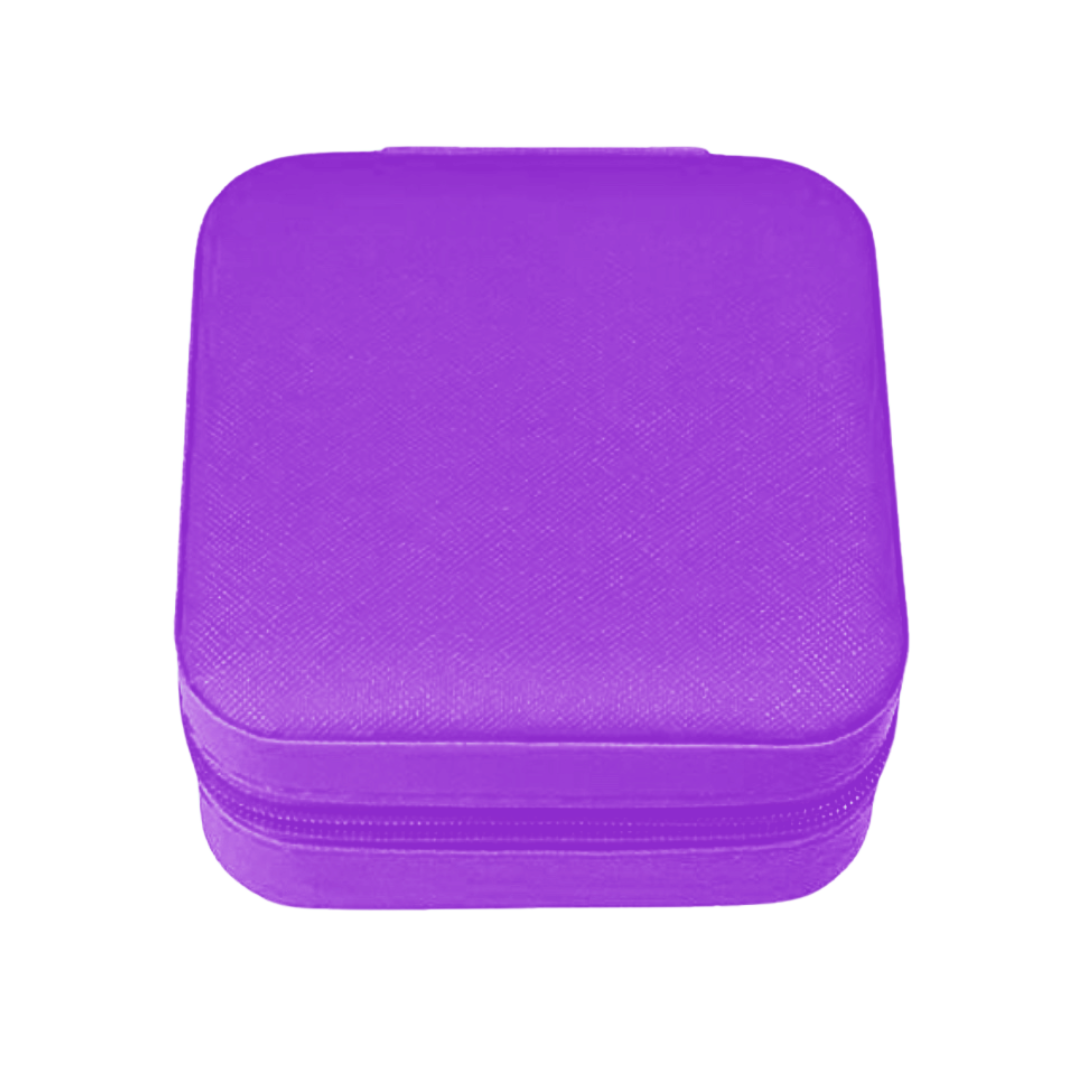 Boîte à bijoux simili cuir violette