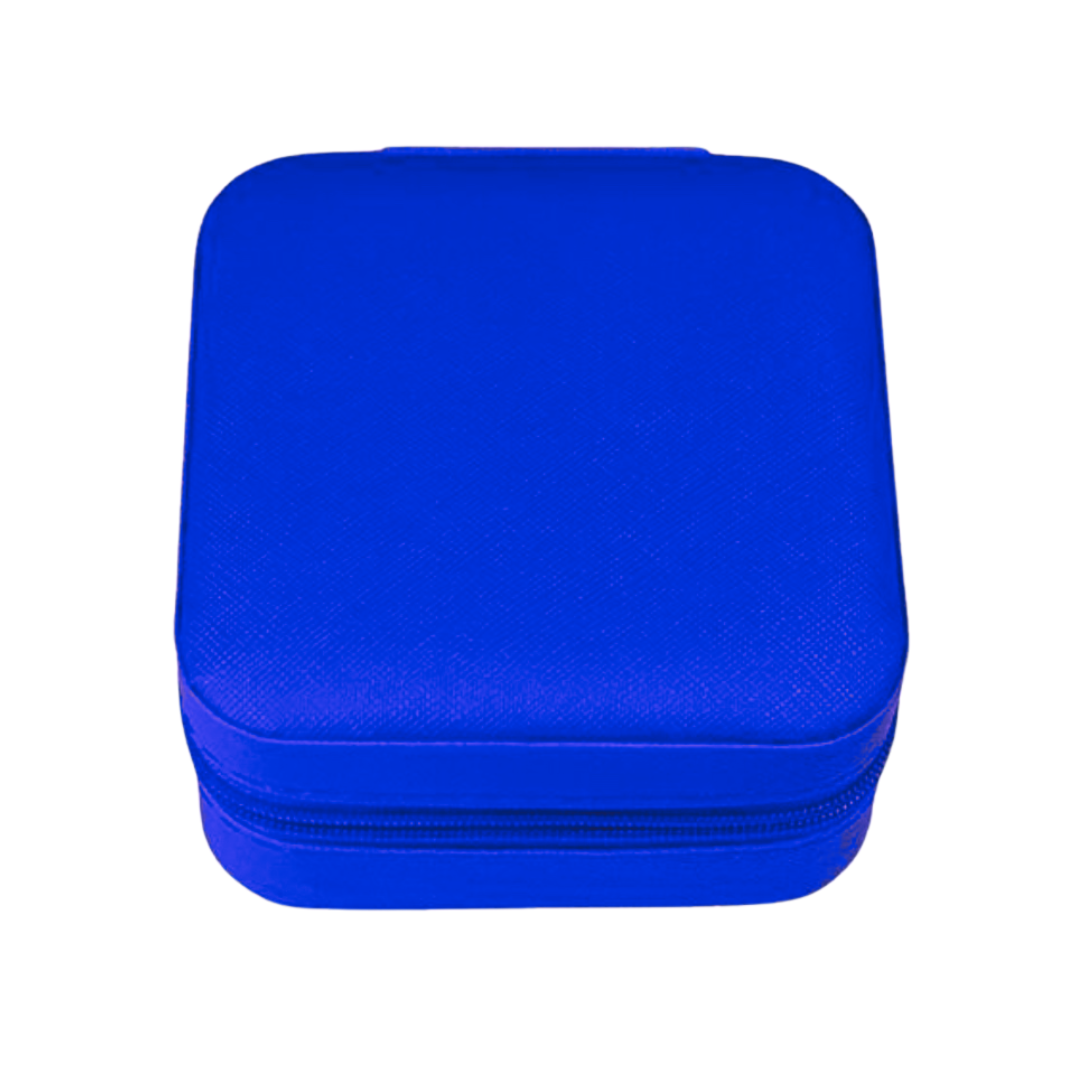 Boîte à bijoux simili cuir bleue foncé