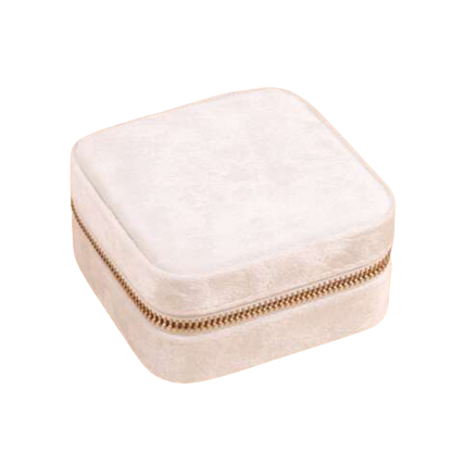 Boîte à bijoux velour beige