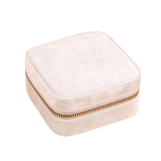 Boîte à bijoux velour beige