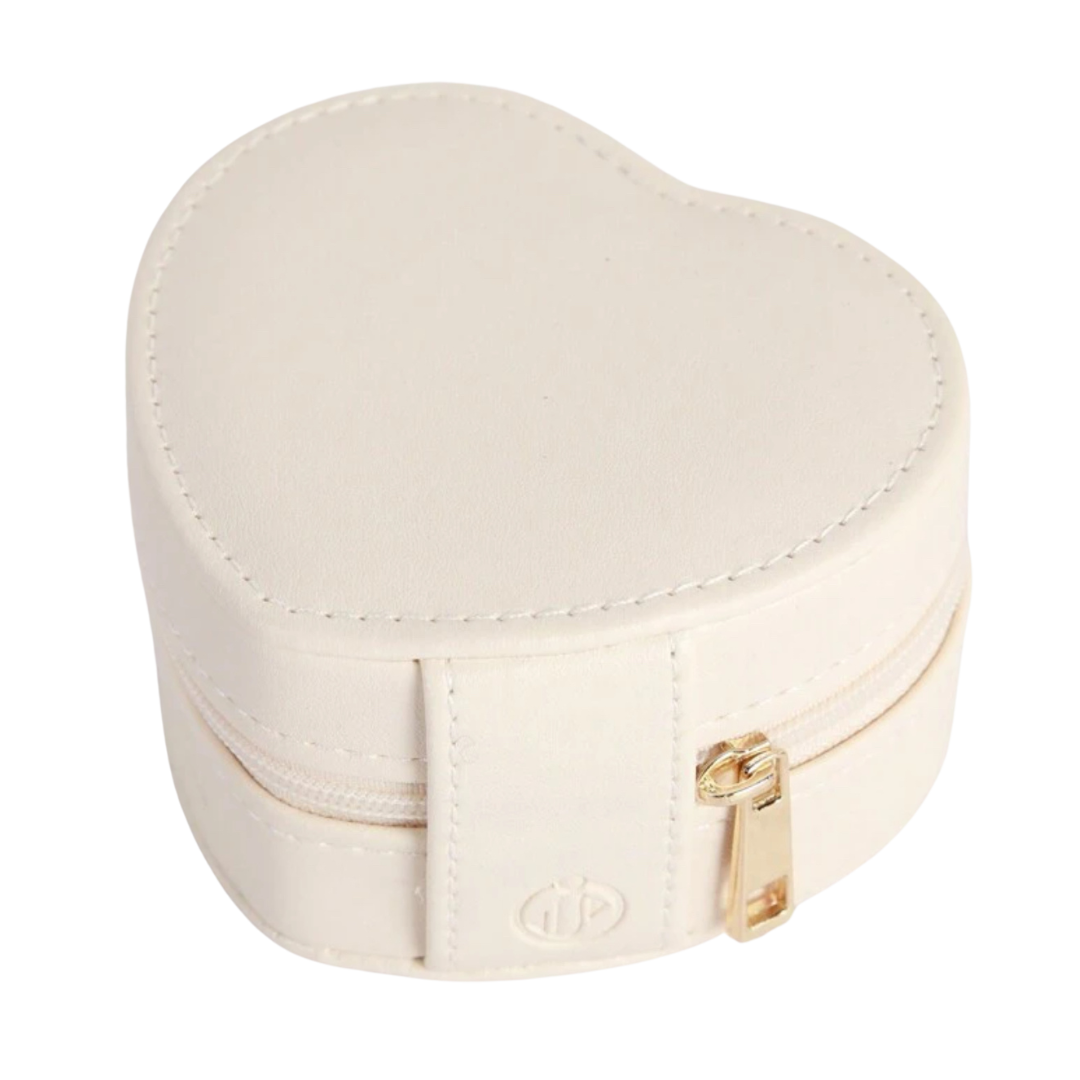 Boîte à bijoux coeur beige