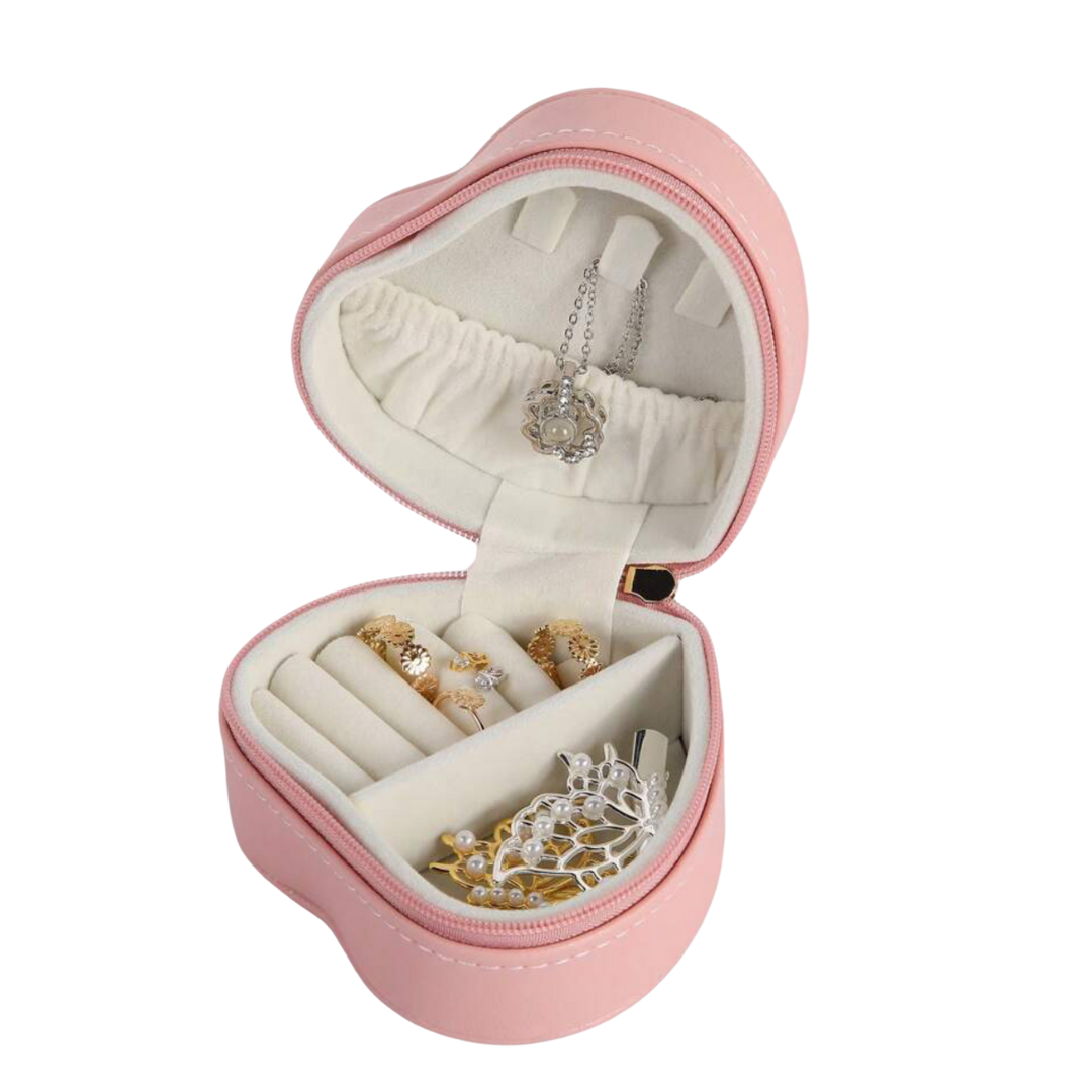 Boîte à bijoux coeur rose