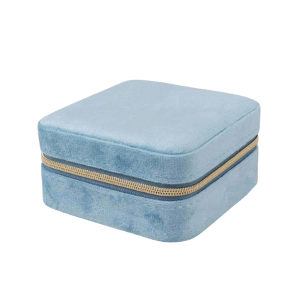 Boîte à bijoux velour bleue