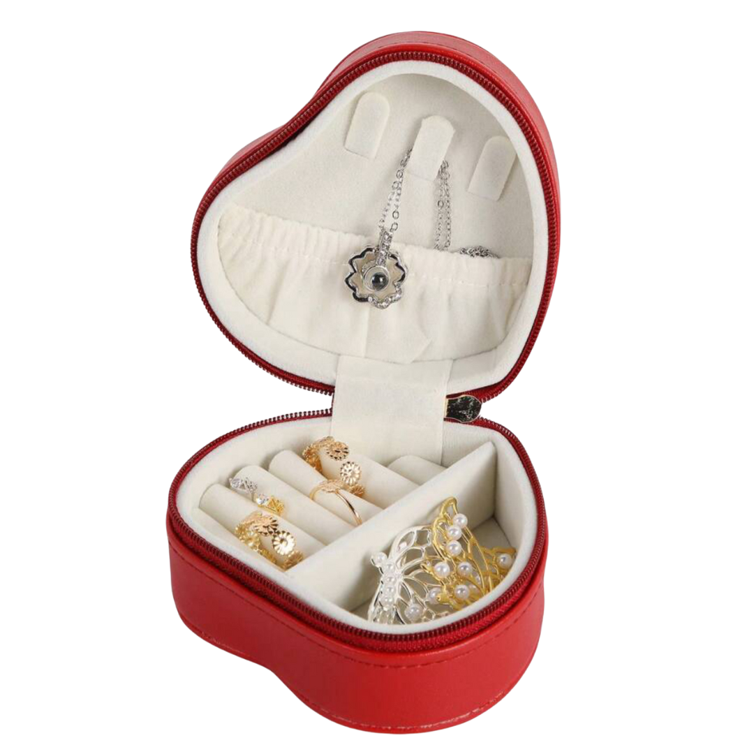 Boîte à bijoux coeur rouge