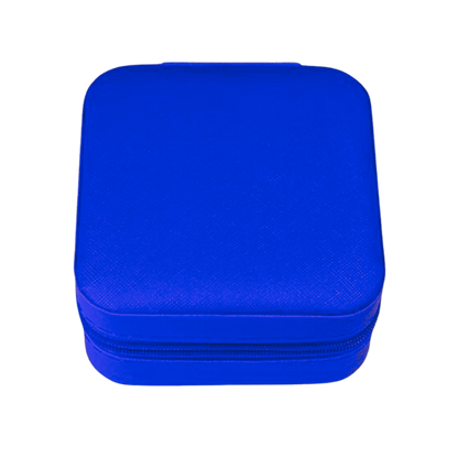 Boîte à bijoux simili cuir bleue foncé