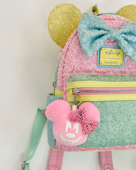 Porte clé Minnie Rose Strass