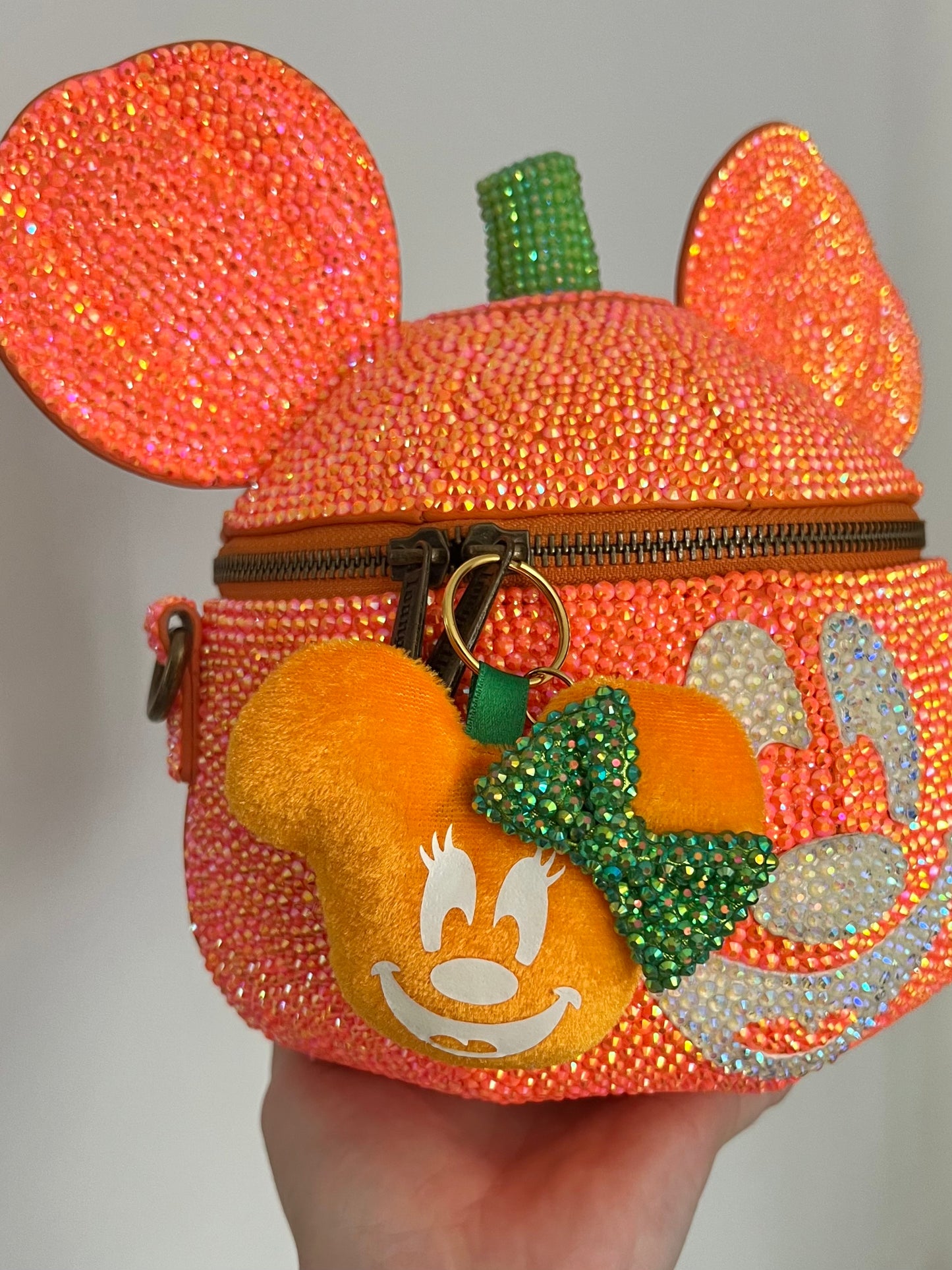 Porte clé Minnie citrouille Strass
