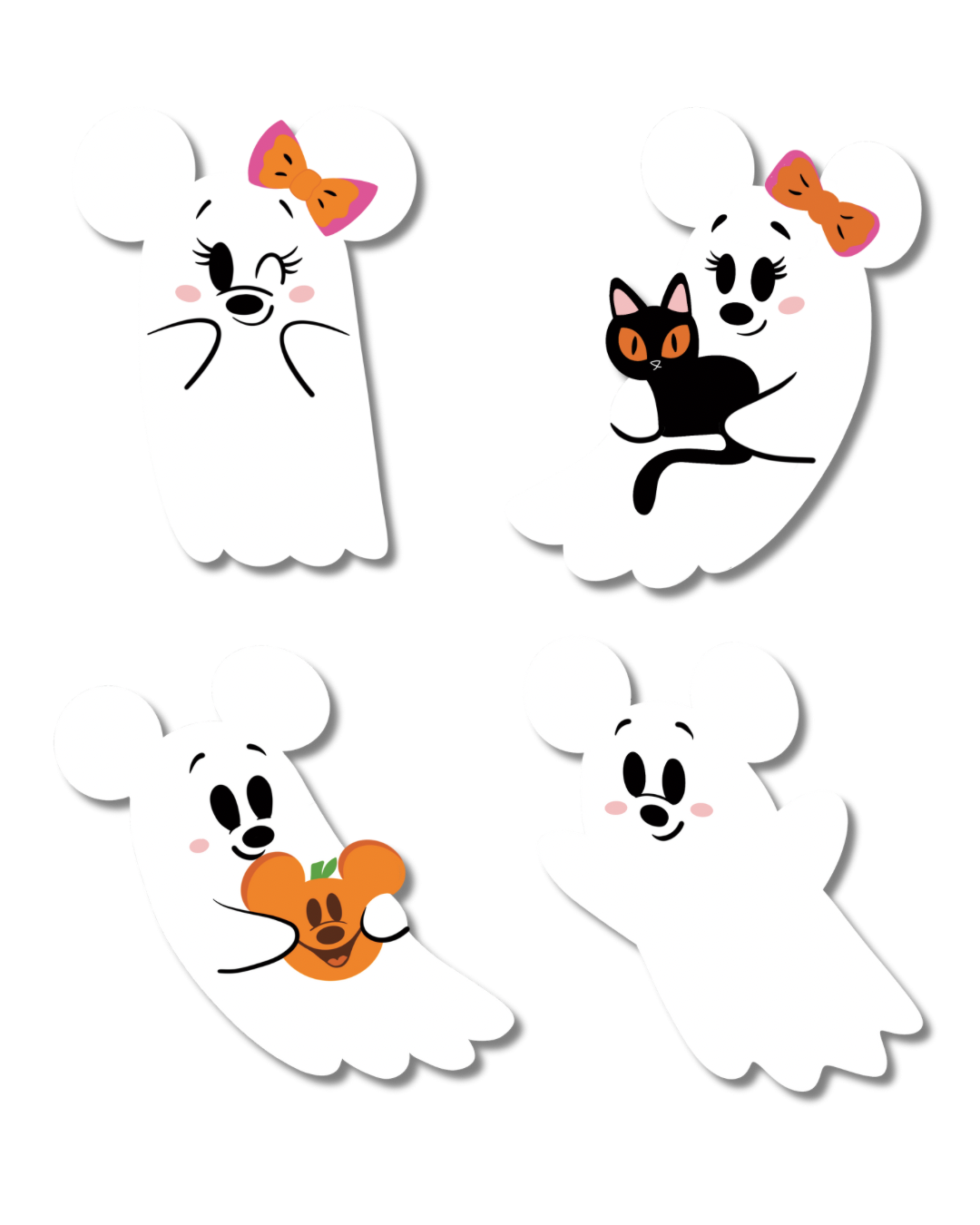 Stickers petits fantômes (lot de 4)