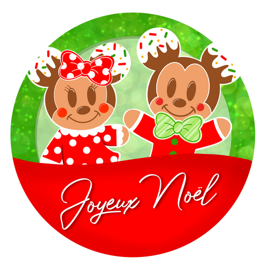 Badge Gingerbread Rouge/vert